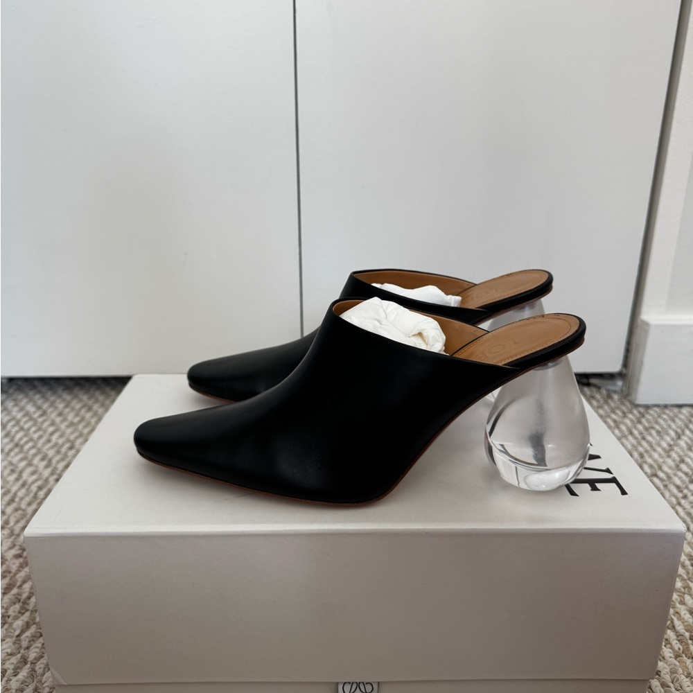 Loewe Black Heels with Transparent Architectural Design